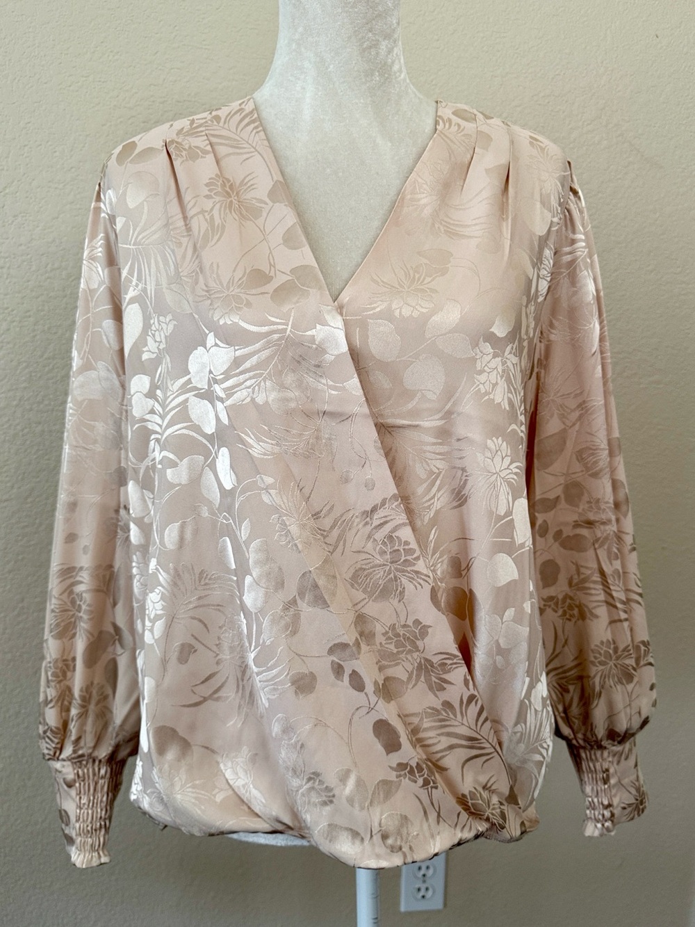 Status by Chenault Jacquard Wrap Style Blouse